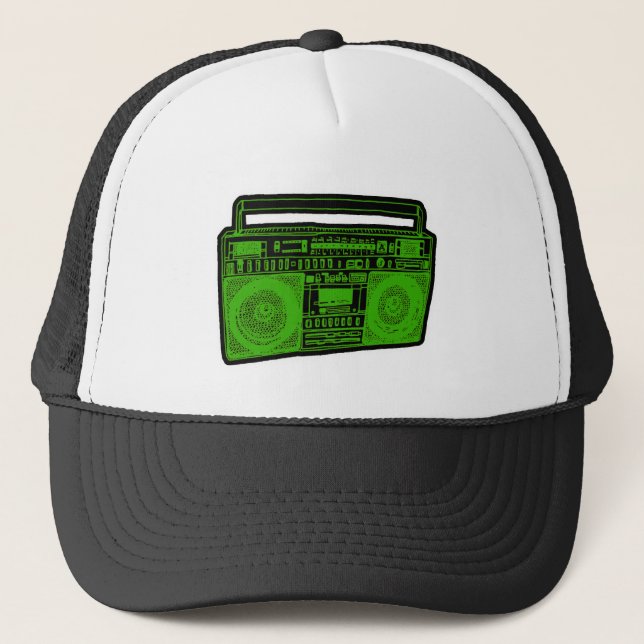 Casquette radio de sableuse de ghetto de boombox (Devant)