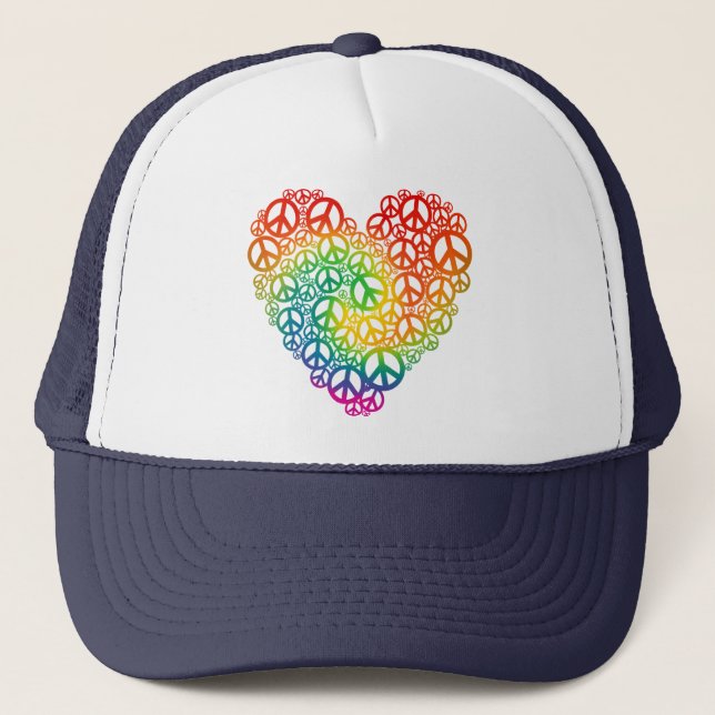 Casquette Rainbow Peace Heart (Devant)