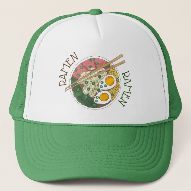 Casquette Ramen Noodles Bowl Restauration Japonaise Foin (Devant)