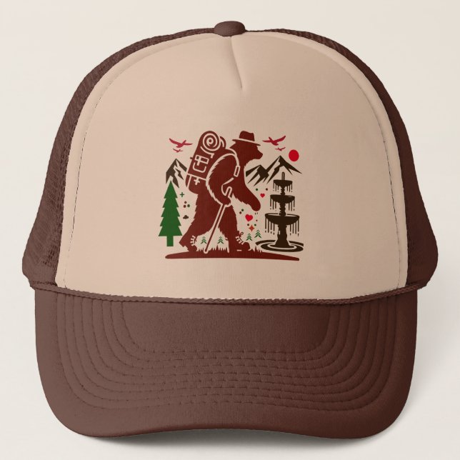 Casquette Randonnée sauvage Explorateur d'ours Imprimer (Devant)
