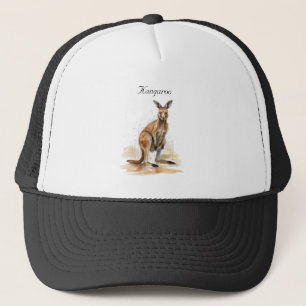 Casquette Randonneur de l'Outback : kangourou aquarelle pers