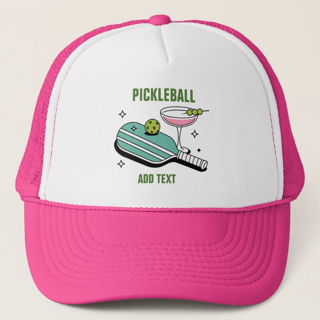 Casquette Raquette de Pickleball et Cocktail (Devant)