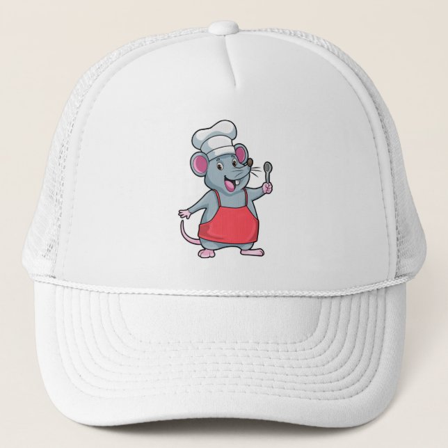 Casquette Rat comme Chef avec tablier de Cuisine et cuillère (Devant)