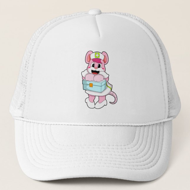 Casquette Rat comme infirmière avec boîte (Devant)