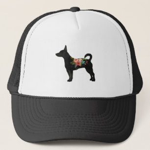 Casquette Rat Terrier CN Chien Boho Floral Silhouette