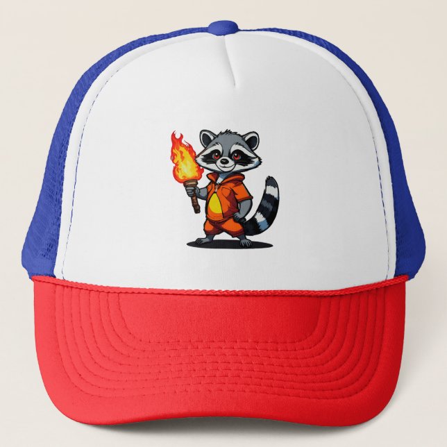 Casquette Raton laveur avec torche (Devant)