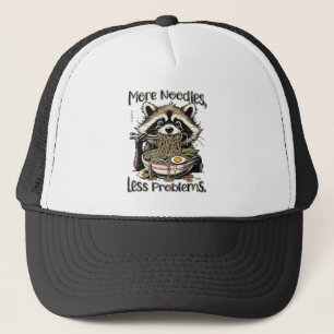 Casquette Raton laveur mangeant des ramen plus de nouilles m