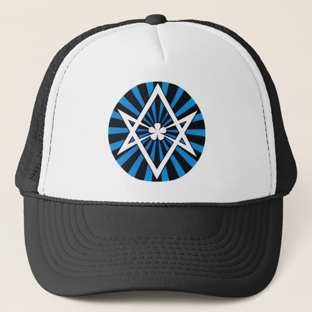 Casquette Rayon de soleil unicursale de bleu de Hexagram de (Devant)