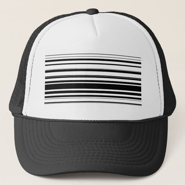 Casquette Rayures noires et blanches modernes (Devant)