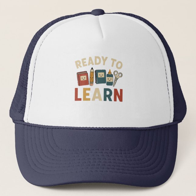 Casquette Ready to learn | funny back to school (Devant)