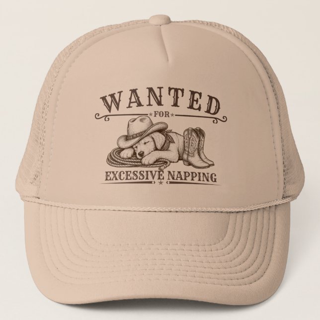 Casquette Recherché pour sieste excessive | Création western (Devant)