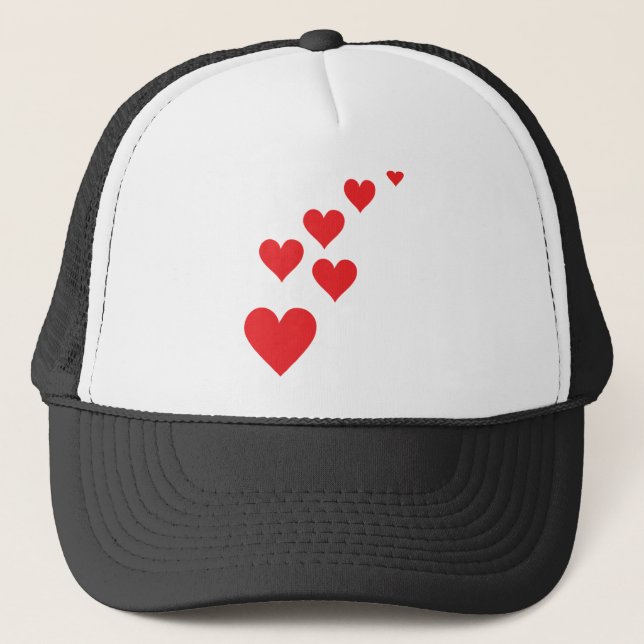 Casquette Red Heart Love Rain - Saint-Valentin �'s Day (Devant)