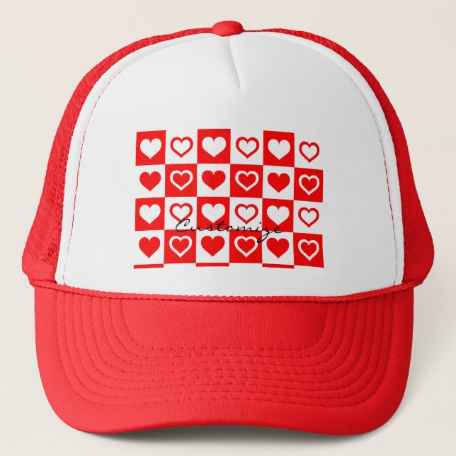 Casquette Red Hearts Plaid Motif Thunder_Cove (Devant)