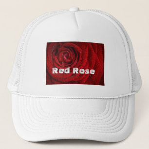 Casquette Red Rose Photo Texte imprimé Chapeaux de camionnet