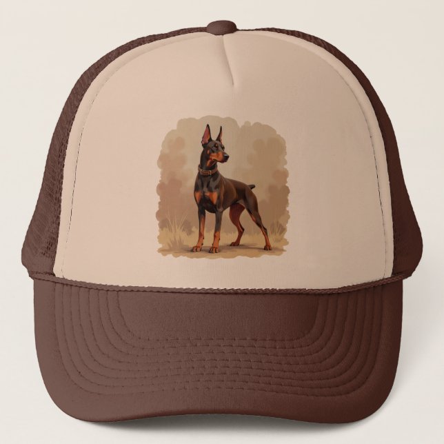 Casquette Red Rust Brown Doberman Pinscher Dog (Devant)