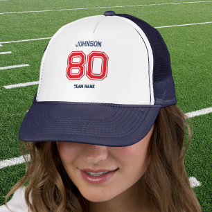 Casquette Red Sports Team Nom personnalisé, Numéro du joueur
