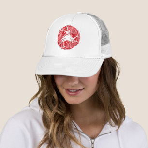 Casquette Red Whirling Koi Carp Fish Group TH
