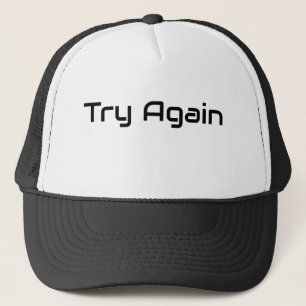 Casquette Réessayer Nom du texte Couleur blanche et noire