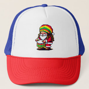 Casquette Reggae Père Noël Drummer Fun Pixel Art Christmas M