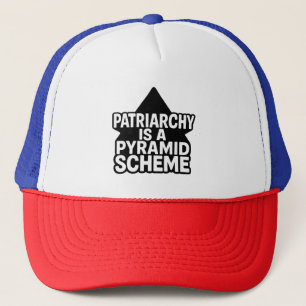 Casquette Régime pyramidal anti-patriarcal en noir et blanc
