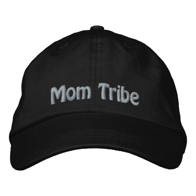 Casquette réglable de base brodée Mom Tribe (Devant)