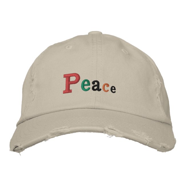 Casquette réglable "Paix" brodée (Devant)