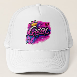 Casquette Reine Pinceau Graffiti Couronne & Papillon Chapeau