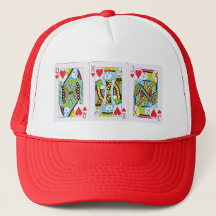 Casquette Reine, Roi, Jack des Coeurs