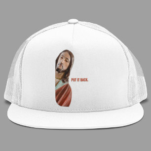 Casquette Remettez-Le Drôle Jésus Sur arrière - plan Blanc