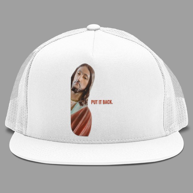 Casquette Remettez-Le Drôle Jésus Sur arrière - plan Blanc (Créateur téléchargé)