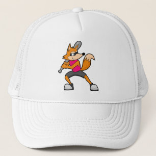 Casquette Renard au baseball avec batte de baseball