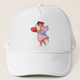 Casquette Renard comme mariée avec robe et coeur