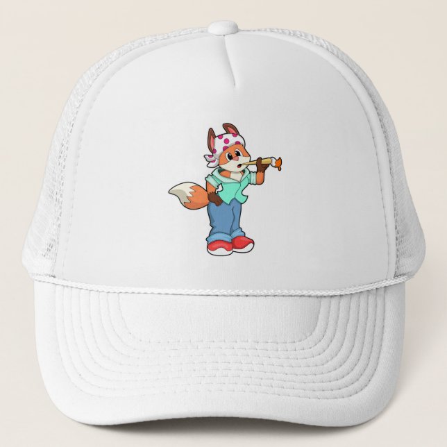 Casquette Renard comme peintre avec pinceau et couleur (Devant)