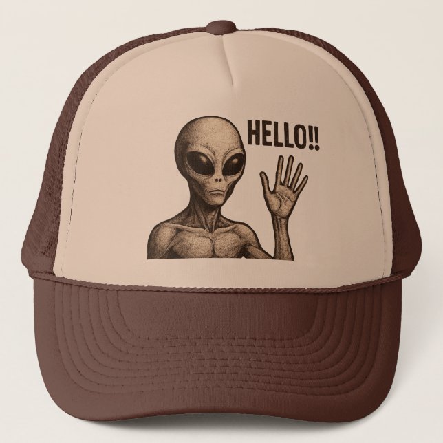 Casquette Rencontre avec Grainy : La salutation des Aliens (Devant)