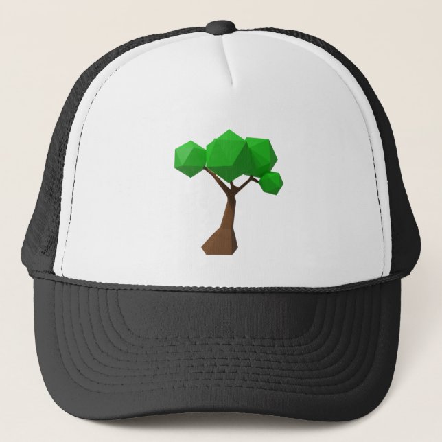 Casquette Rendu d'arbre en polis faible (Devant)