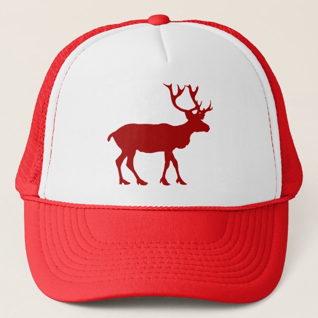 Casquette Renne rouge et blanc (Devant)