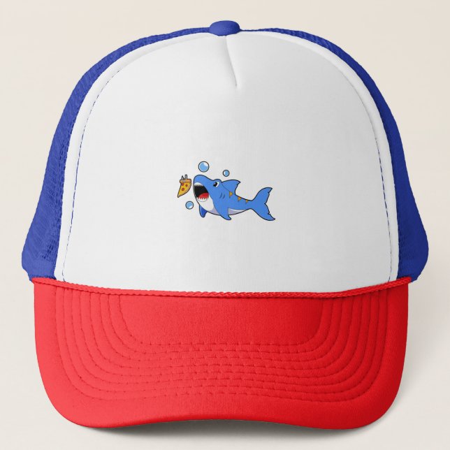 Casquette Requin avec pizza comme appât (Devant)