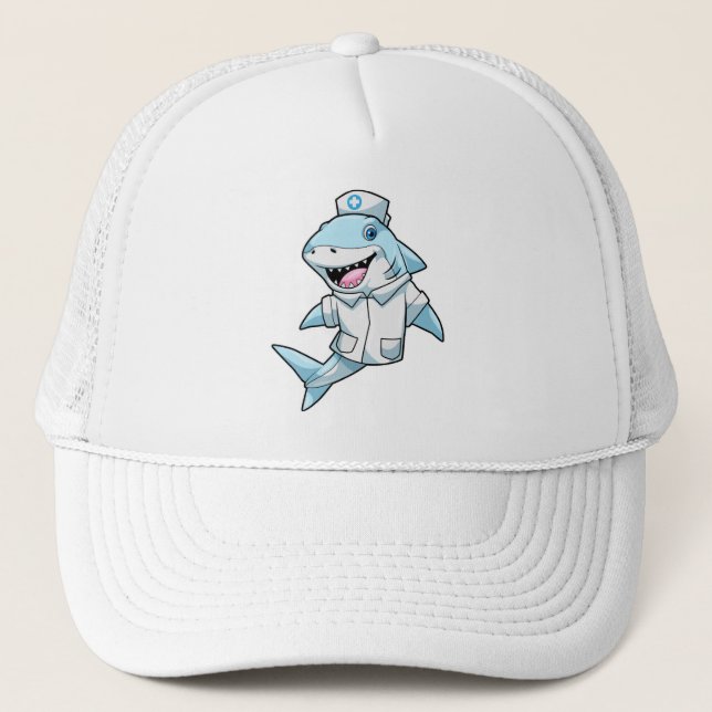 Casquette Requin comme infirmière avec manteau (Devant)