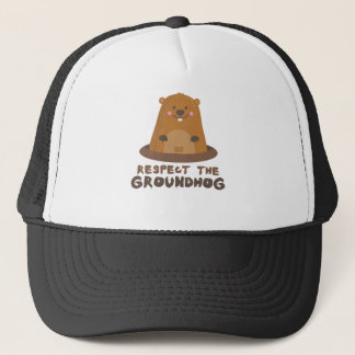 Casquette Respect mignon le jour de Groundhog de marmotte