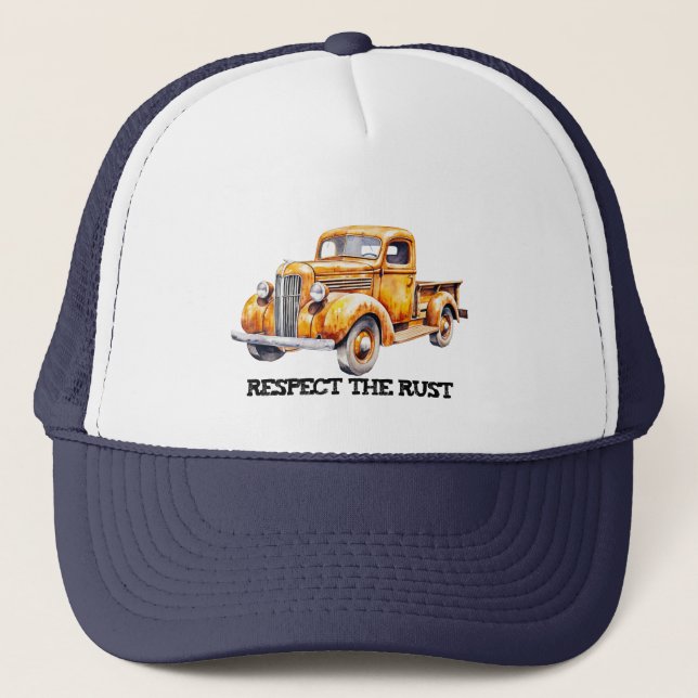 Casquette RESPECTEZ LA ROUILLE Camionnette drôle retraite  (Devant)