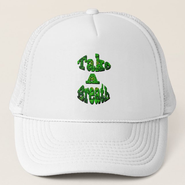 Casquette Respire, Écrite En Vert, (Devant)