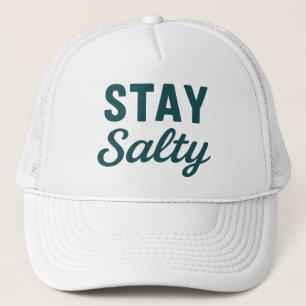 Casquette Reste Salé   Graphisme de Surf Côté Bleu Sarcelle 