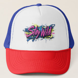 Casquette "Reste Sauvage" - Conception de texte de style gra