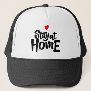 Casquette Restez à la maison Coeur