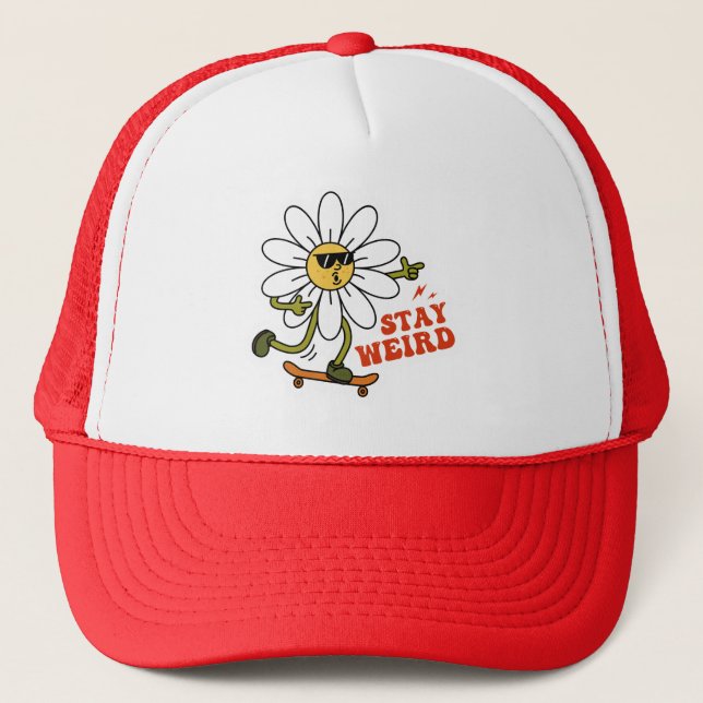 Casquette Restez bizarre Skateboard Daisy (Devant)
