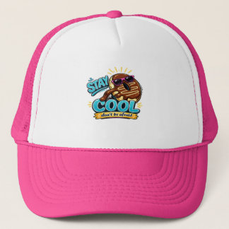 Casquette Restez cool design de donut drôle en majuscules 