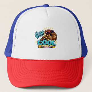 Casquette Restez cool design de donut drôle en majuscules 