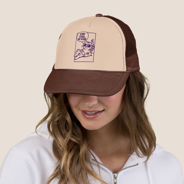 Casquette Restez Cool Soyez Gentil Chat Positivité (En situation)