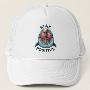 Casquette Restez positif - Squelette et baleine