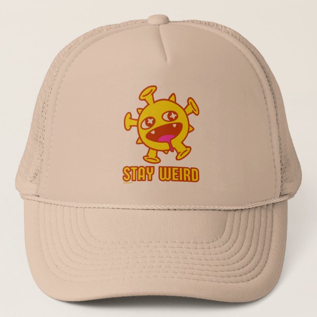 Casquette RESTEZ WEIRD drôle créature folle cadeau surprise (Devant)